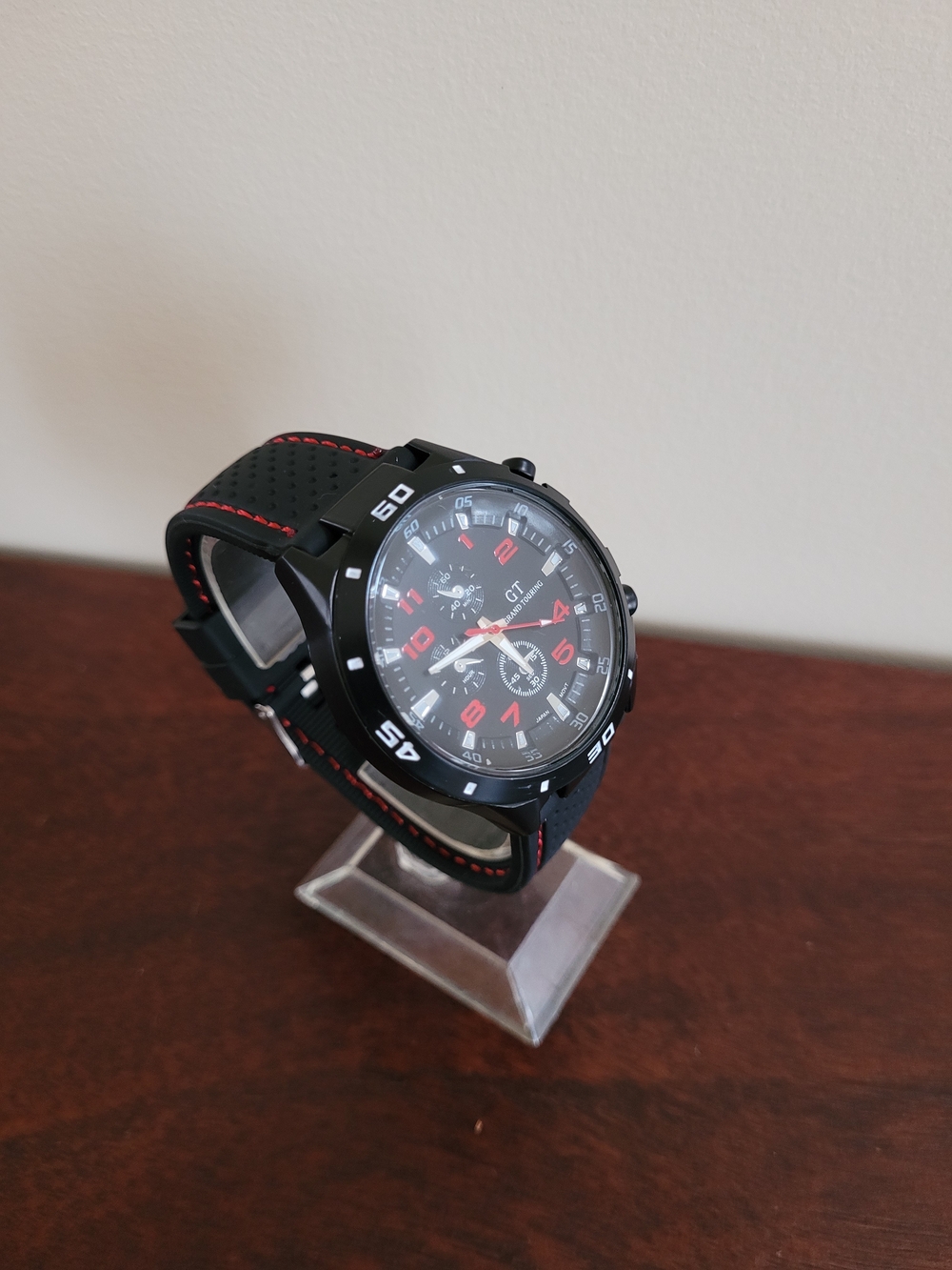 Brand New Black and Red GT Grand Touring Sport Men's Watch - Picture 3 of 3